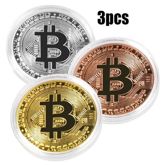 Bitcoin mynt - 3 pack